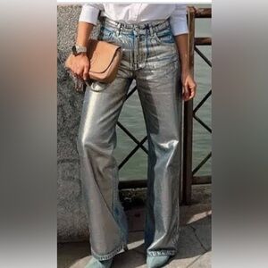 Zara Metallic Jeans 8